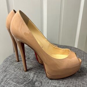Christian Louboutin Palais Royal 140 Patent Nude Heels